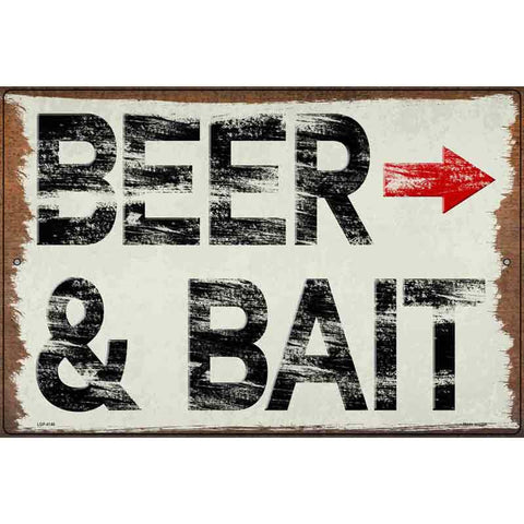 Beer & Bait Fun Metal Sign
