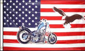 USA Flag with Motorcycle and Eagle